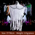 White Halloween skeleton ghost hanging decor with gauze and chains, 75x90cm size - White Cloth Chain Male Hanging Ghost