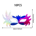 Lot de 10 masques de fête laser colorés avec finitions réfléchissantes rose et bleu - Style de Jeu de Bandeau Halloween 8 / Lot de 10