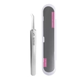High precision stainless steel blackhead tweezers set with portable storage case - No.5 Slanted Tweezer + Box