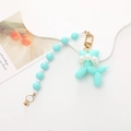 Detail of mint green balloon dog charm with pearl bead chain for phone case accessories - Green Balloon Dog