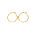 Classic gold-plated stainless steel hoop earrings with a polished mirror finish for women - 2.0*20mm Pair / Gold