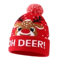 Κόκκινος χριστουγεννιάτικος σκούφος με 'OH DEER!', κέντημα ταράνδου και φούντα - Κόκκινος Τάρανδος Καρτούν με Σχέδιο Γραμμάτων (Στυλ 5)
