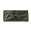 Dark green wide vintage twisted headband for women, soft non-slip solid hair accessory. - Army Green