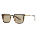 Modern rectangular sunglasses with translucent taupe frames and tinted brown lenses - Gray Tea Gradient/Tea Lens