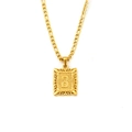 Collana in acciaio inossidabile placcato oro 18 carati con pendente vintage lettera B - Lettera B (SP598G-B)
