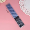 Pack of 6 metallic blue purple spiral pencil candles with black holders for cake decor - A9 Pencil Shape-6PCS / Blue/Black