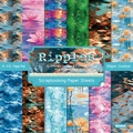 6x6 inch Ripples scrapbook paper pad with 24 sheets of 160gsm acid-free cardstock - R2345a 24 Sheets