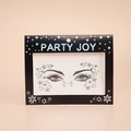 Detailed view of self-adhesive face jewels kit with blue and clear star-shaped resin rhinestones - HF-129 (Blue Star)