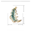 Detailed size chart of a 37mm x 22mm feather enamel pendant made of stainless steel - Blue White Gradient Feather (37x22mm)