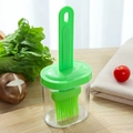 Green integrated silicone oil bottle brush for high temperature kitchen baking and BBQ - Silicone Green