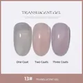 Vernis gel translucide 13# montrant l'accumulation de couleur de un à trois couches. - 13# Teint Translucide