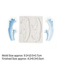 DIY double wave silicone mold for ocean cake decor and resin art with size guide - 17-914 / Gray