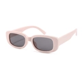 Polarized pink rectangular sunglasses for children with durable silicone frame - Beige Frame-C52