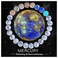 Mercury beaded bracelet with white turquoise and natural stones on starry background - With Card / Mercury