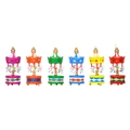 Set of six colorful wooden mini carousel ornaments for Christmas tree decoration - Multicolor Mixed Set (6063C)