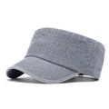 Gorra de cadete en denim gris lavado con ojales de ventilación y costuras reforzadas - Ajustable / Gris