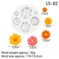 Stampo in silicone a margherita bianca con campioni colorati di varie dimensioni - 5# Grigio
