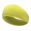 Close-up of fluorescent yellow sports headband showing elastic knitted fabric texture - Yellow