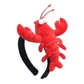 Cute red plush lobster headband for hair styling and party costume accessories - Red Lobster (Plush Headband)