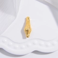 Cuenta larga de plata S925 con textura de lava dorada para diseño de joyería artesanal - Dorado