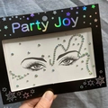 Holographic rainbow butterfly facial rhinestones in black Party Joy packaging - HF-108 AB Color