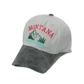 Detailed close-up of mountain embroidery and vintage wash on a baseball cap - M (56-58cm) / Gray