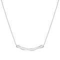 Collar con colgante de ondas irregulares en acabado plateado y cadena de serpiente - Platino (MS-641A)