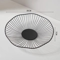 Minimalist black wire fruit basket with wavy edge, 35cm diameter metal storage bowl - Large Flat Bottom (Diameter 35CM Height 7CM) / Black