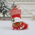 Piccola calza di Natale con omino di pan di zenzero e bordo a righe rosse - Calza di Natale Omino di Pan di Zenzero Femmina / Rosso