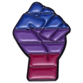 Bisexual pride flag colors on a metal fist shaped enamel lapel pin badge - Bisexual Pride Color Fist Style (xz8333)