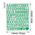 1 inch green vinyl letter and number stickers for DIY crafts and kitchen labels - Dark Green