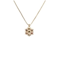 Vergulde sneeuwvlok ketting met kleurrijke zirkoonstenen in een minimalistische stijl - Kerstsneeuw / Goud
