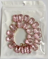 Pink rectangular crystal necklace with gold-tone chain in individual poly bag - Light Pink