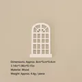 Miniature white wooden arched window model for DIY Christmas snow scene decoration - No.99 - Wooden White Cross Arched Window