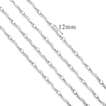 Silver stainless steel S-link chain accessory with 12mm wave segments for jewelry making - S9-12mm S-Wave