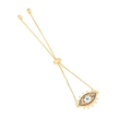Golden adjustable evil eye bracelet with colorful cubic zirconia and a blue eye center - Gold Radiating Spiky Evil Eye Style (1#)