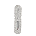 Portable diamond-encrusted refillable perfume spray bottle with visual liquid window - 5ml / White/Silver