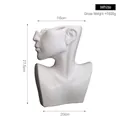 Modern white ceramic portrait vase with dimensions of 27.5cm height and 20cm width - White Half Body Vase / White