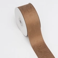 Brown velvet ribbon roll for gift wrapping and DIY crafts on white spool - 4cm Wide * 5 Yards Long / Earthy Yellow