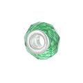 Green multifaceted crystal resin bead with silver metal core for DIY European bracelets - Style 10 (Green)