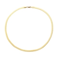 Detail of 18K gold plated flat snake chain with secure lobster clasp closure - Single Layer Necklace-Gold-40cm