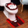 Christmas Santa toilet cover and mat set in classic red and black buffalo plaid design - Cartoon Santa Claus (L-SD05)