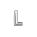 Polished silver letter L pendant with a 3D balloon style for DIY watch bands - Letter L / Silver