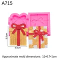 Pink silicone mold for bow gift box shaped candles and DIY aromatherapy plaster crafts - 1# Gift Box / Pink