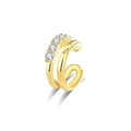 Earcuff de doble capa en plata S925 dorada con pavé de circonitas brillantes - Plata 925 / Oro Amarillo (Individual)