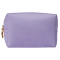 Borsa trucco lavanda in pelle Saffiano con elegante cerniera dorata a goccia d'acqua - Grande / Viola Taro