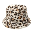 Dettaglio della spessa consistenza in ecopelliccia di peluche sul cappello invernale leopardato - M (56-58cm) / Leopardo Beige