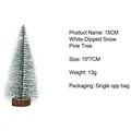 Mini 15cm beschneite Zeder Weihnachtsbaum mit weißen Spitzen und rundem Holzfuß - 15CM