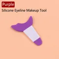 Purple silicone makeup guard tool for eyeshadow and mascara application - Long Handle / Purple