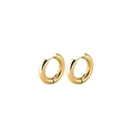 Classic minimalist gold stainless steel hoop earrings with high-polish metallic finish - 8mm Pair / Gold